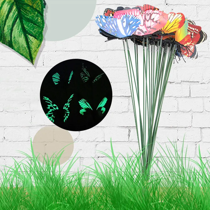 

Lawn Decoration Creative 3D on Sticks Lawn Craft Luminous 25pcs/Pack Flowerpot Butterfly Garden Decor Artificial Insect
