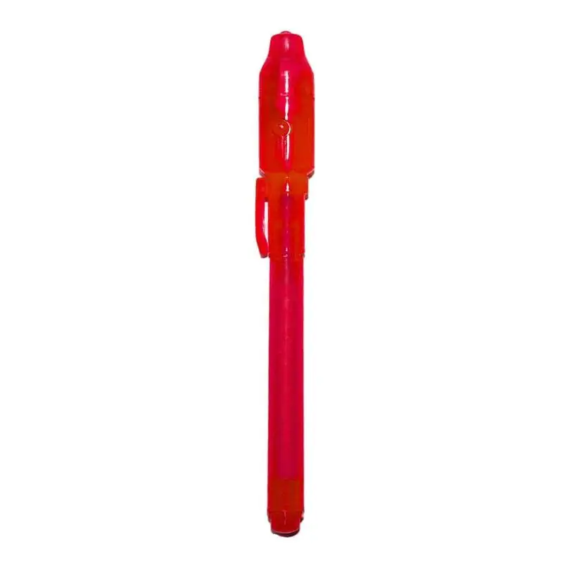2 в 1 детский мини светящийся игрушечный светильник, невидимая чернильная ручка, УФ-проверка, волшебные ручки для рисования денег, игрушки для детей - Цвет: Красный