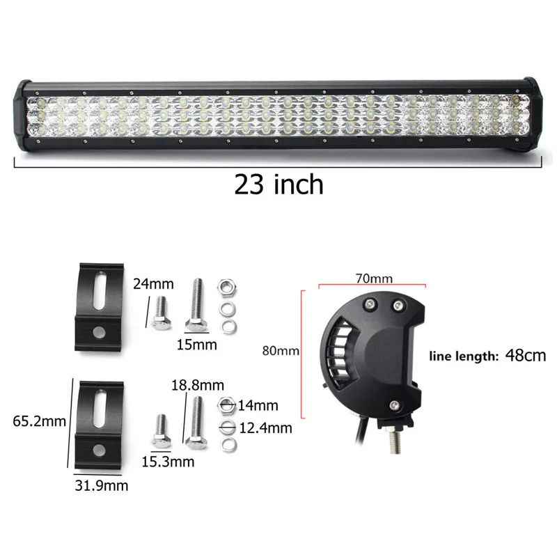 

23 Inch 360W Waterproof LED Light Bar Flood Spot Combo Off Road Car Truck 10-30V