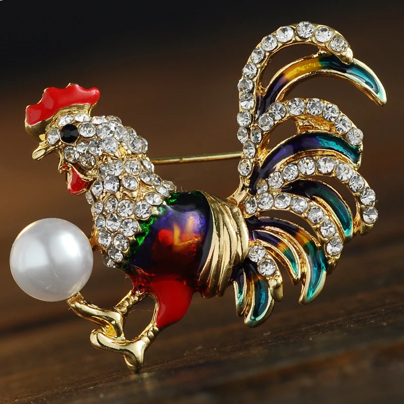 

Lan Ting good money big cock Cloisonne Zodiac brooch brooch pin cardigan sweater coat and accessories