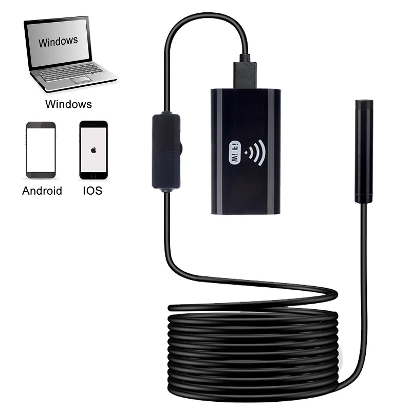 

F99 WIFI Endoscope Camera 8mm lens HD720P Soft Hard wire wireless endoscopio waterproof inspection borescope for smart phones