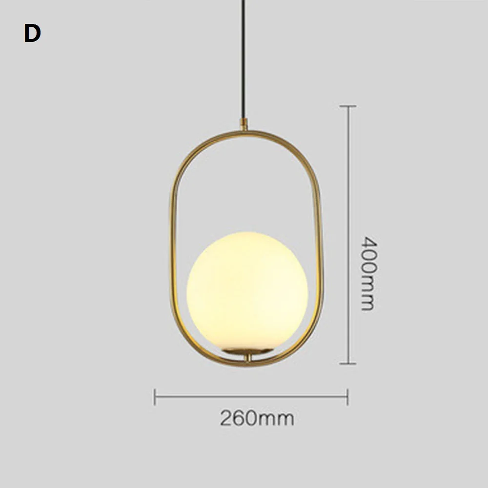 Coquimbo стеклянная подвесная люстра в форме шара для гостиной, спальни, ресторана освещение для бара дома белый свет подвесной светильник с лампами - Цвет корпуса: D