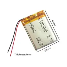 3,7 V 450 mAh литий-полимерный 403040 Li-Po Li ion Перезаряжаемые Батарея для тахограф Видеорегистраторы для автомобилей Bluetooth динамик Камера Lipo Клетки