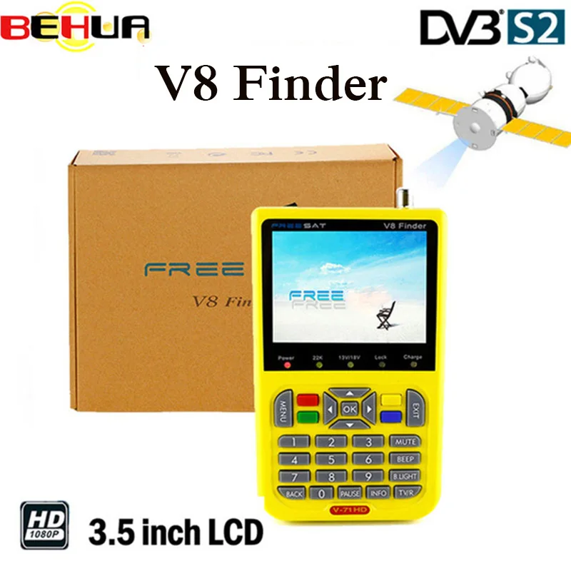 

[Genuine] V8 Finder V-71 HD DVB-S2 High Definition Satellite Finder MPEG-4 DVB S2 Satellite Meter Satfinder Full 1080P satlink