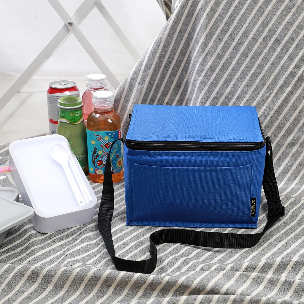 Geisoleerde Lunch Tas voor vrouwen Mannen Koeler Детская сумка Voedsel picknik Thermische Lunchbox Zwart Высокая емкость