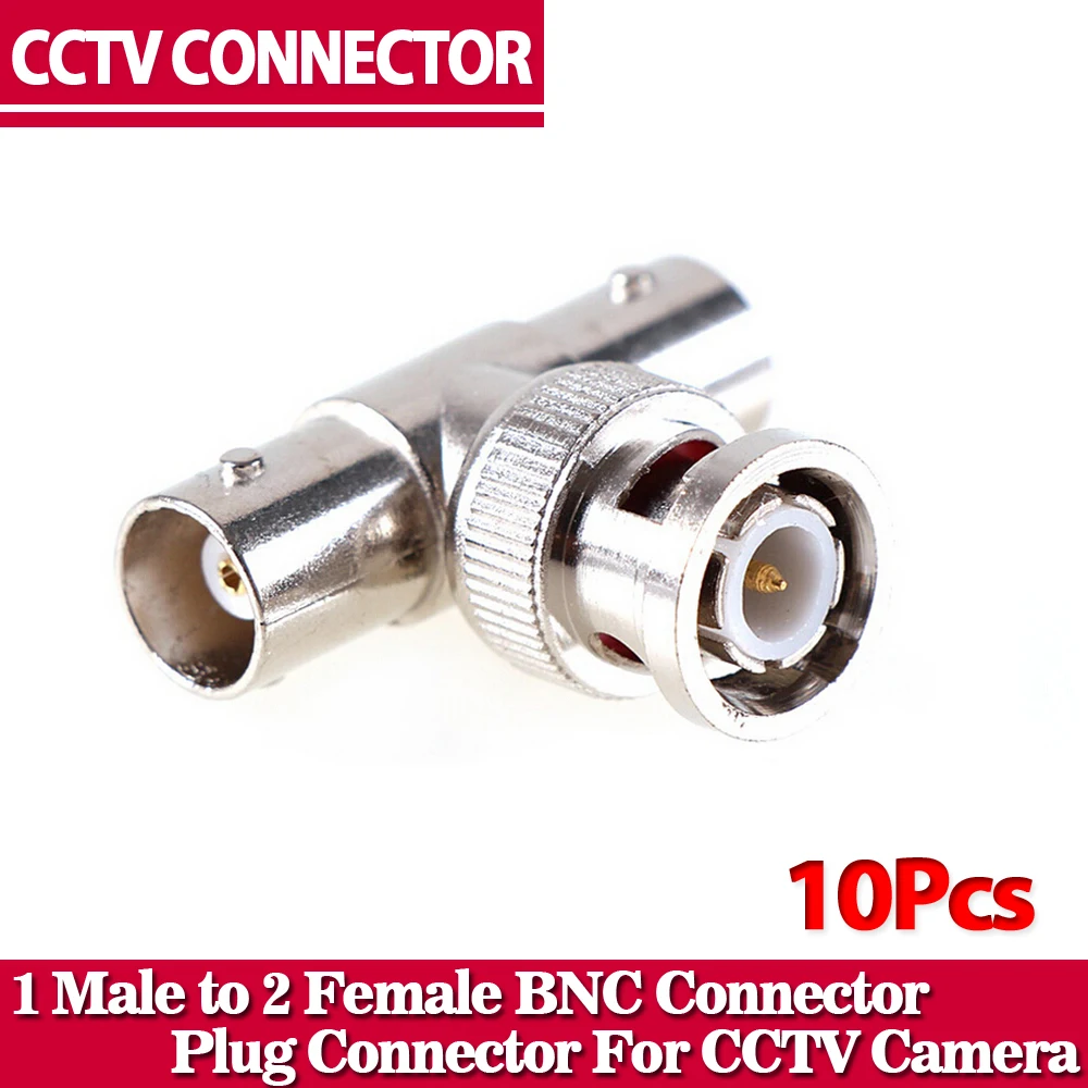 10x BNC T Connector 1 Male to 2 BNC Female CCTV Camera Video Splitter Adapter 