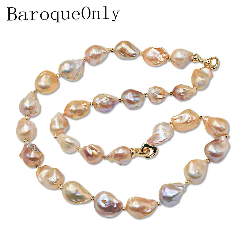 BaroqueOnly Смешанные Цвета барокко натуральный пресноводный жемчуг ожерелье свитер цепь Новое поступление