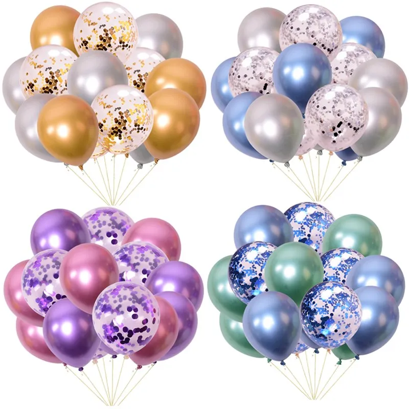 

15pcs 12inch Metallic Latex Balloons Rose Gold Confetti Balloons Birthday Party Supplies Wedding Baby Shower Toy Decorations