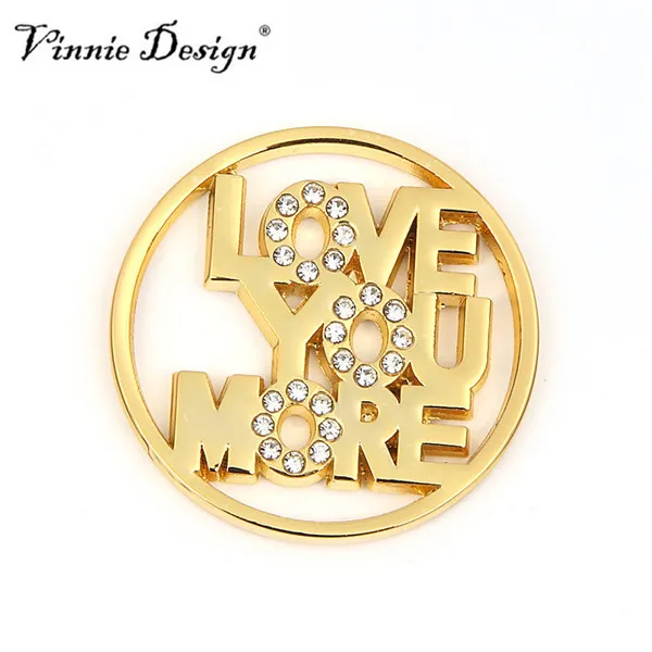Vinnie дизайн ювелирных изделий My Coin 33 мм LOVE YOU MORE диск для монет с надписью размер 35