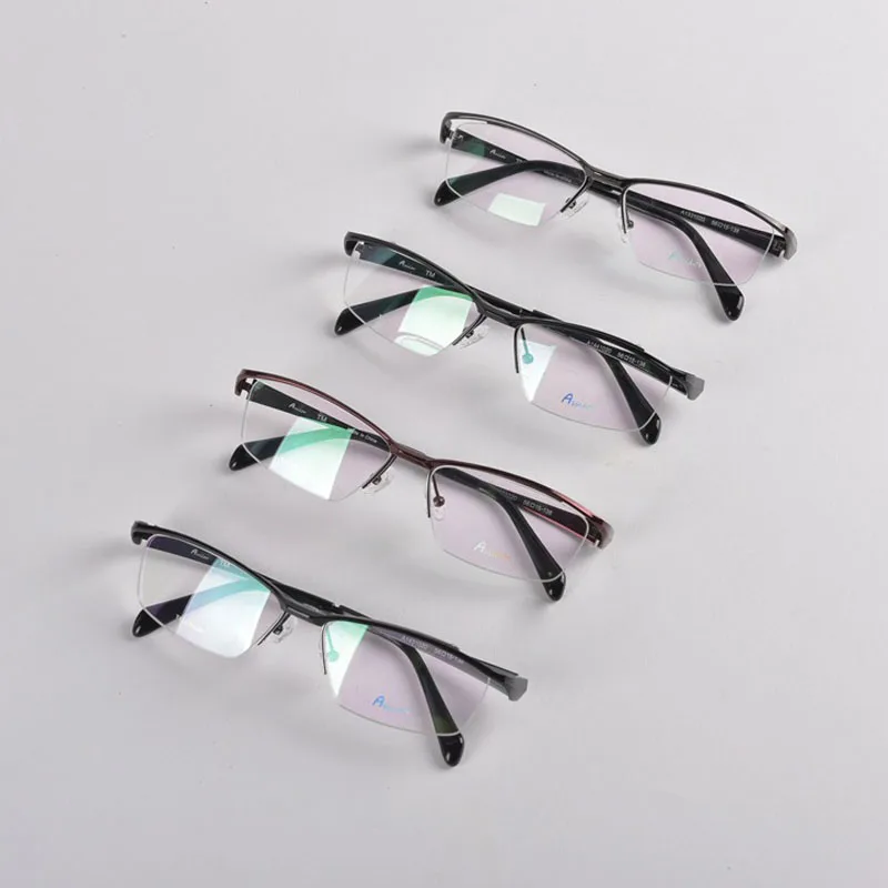 

Pure Titanium Anti-Corrosion Business Men Reading Rotation Semi-rimless Glasses Reading Clear Eye Lens male Spectacle four color
