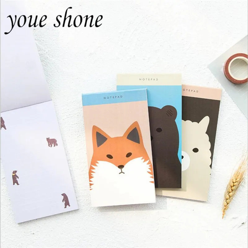 

1Pcs/50pages Kawaii Cartoon Animal Memo pads Week Plan Sticky Notes Day Plan Memo Stick Student Stationery Office Supplies