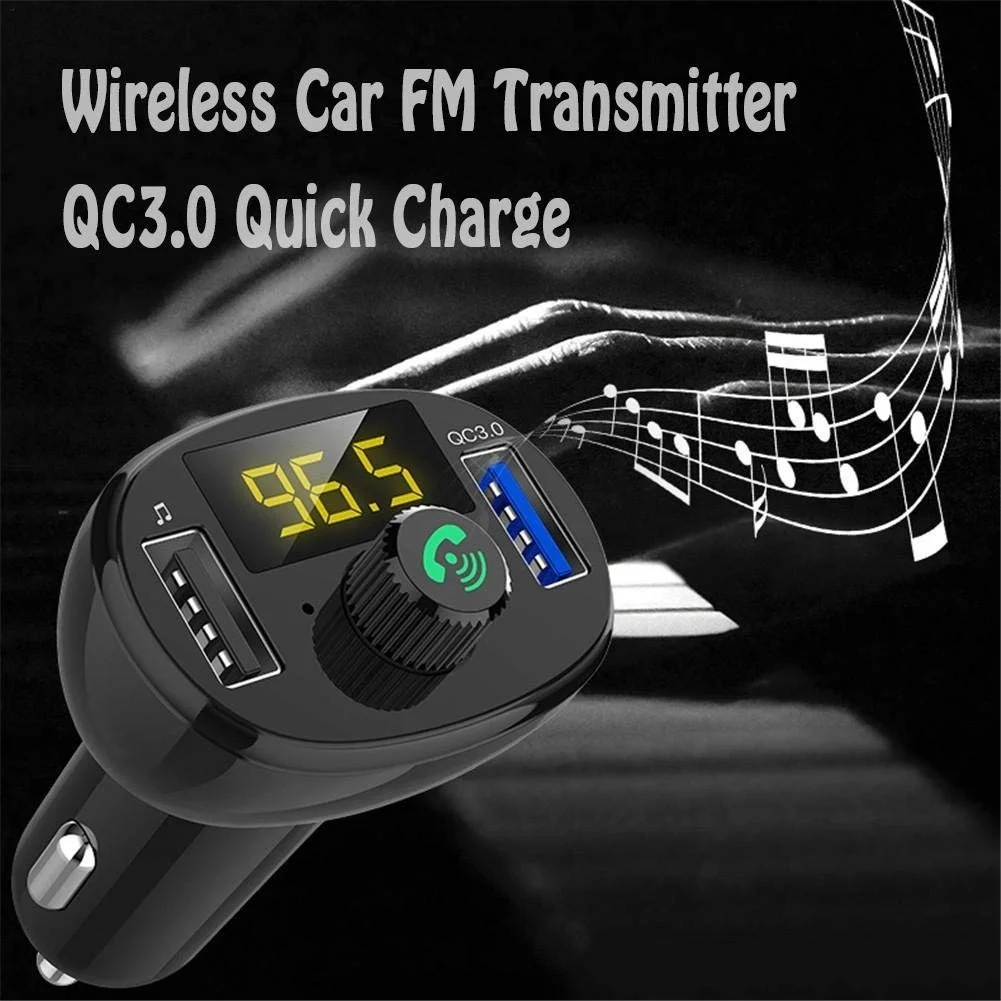 SRUIK FM передатчик Bluetooth MP3 плеер Handsfree Car Kit беспроводной радио без потерь звука QC3.0