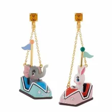 Amybaby, ручная работа, модный дизайн, эмалированная глазурь, Дамбо и кролики, женские серьги-гвоздики, ювелирные изделия для женщин, вечерние