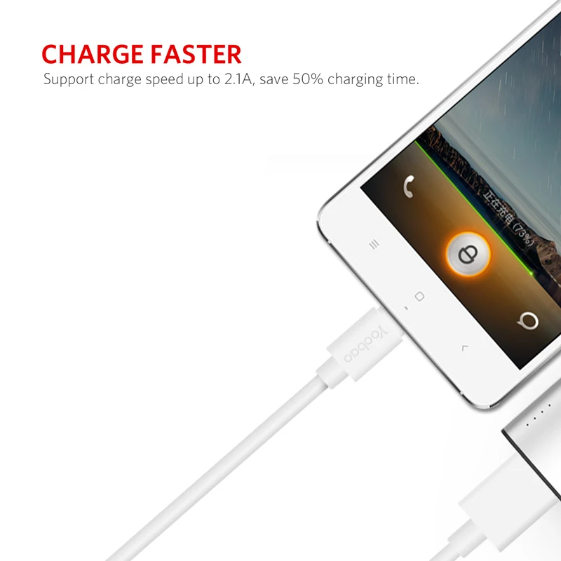 Yoobao YB402 المصغّر usb كابل 2.1A بيانات الهاتف كابل البسيطة USB للهاتف المحمول كابلات لسامسونج HTC نوكيا سوني Xiaomi هواوي