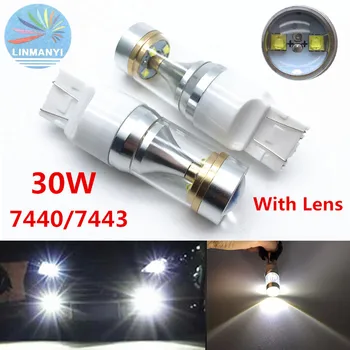 

T20 7440 7443 30W 6LED Car Auto Led Brack Lights taillight Reverse Lights Super bright Turn signal lights DRL White 6000K DC12V