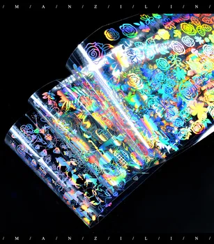 

8 Boxes Holographic Nail Art Foil Transfer Sticker 4*100cm Dream Catch Horse FloralNail Designs DIY Wrap Paper Nail Art Foils