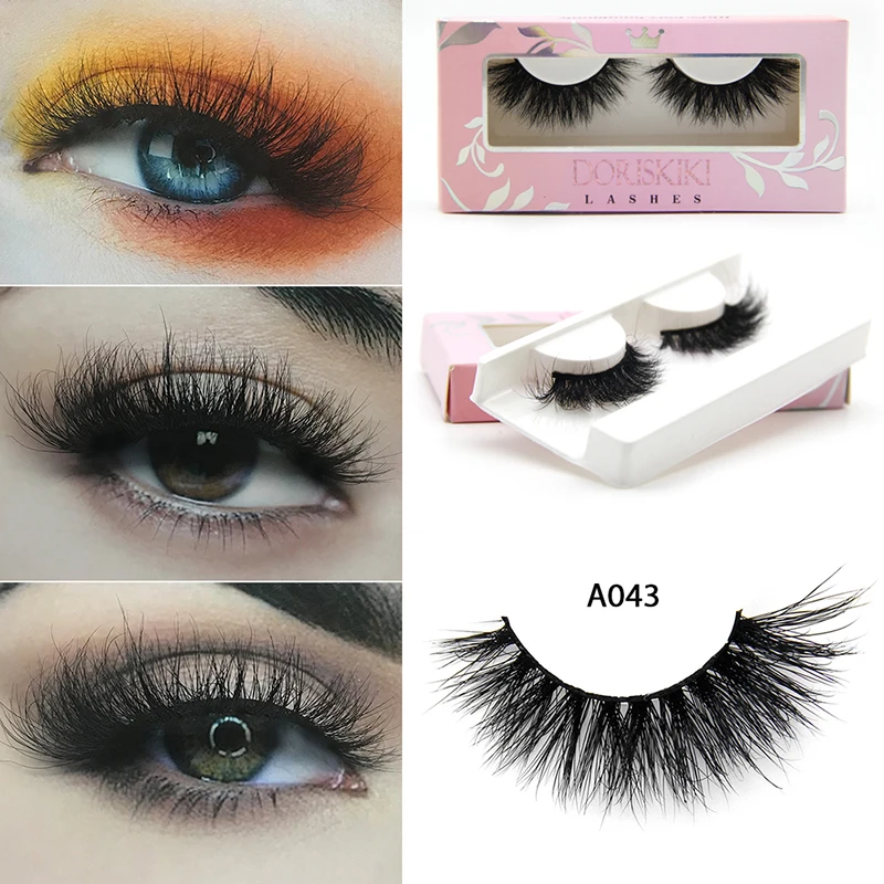 A043 3D Mink eyelashes Crisscross winged lashes Thickness Tapered fake
