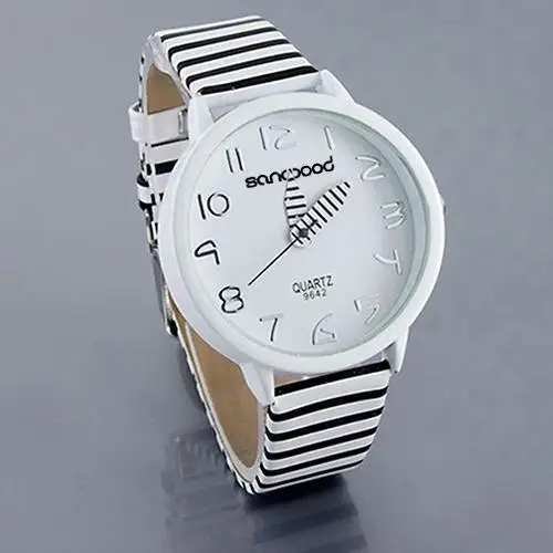 

relogio feminino Women Fashion Color Striped Strap Round Case Casual Quartz Analog Wrist Watch women watches reloj mujer