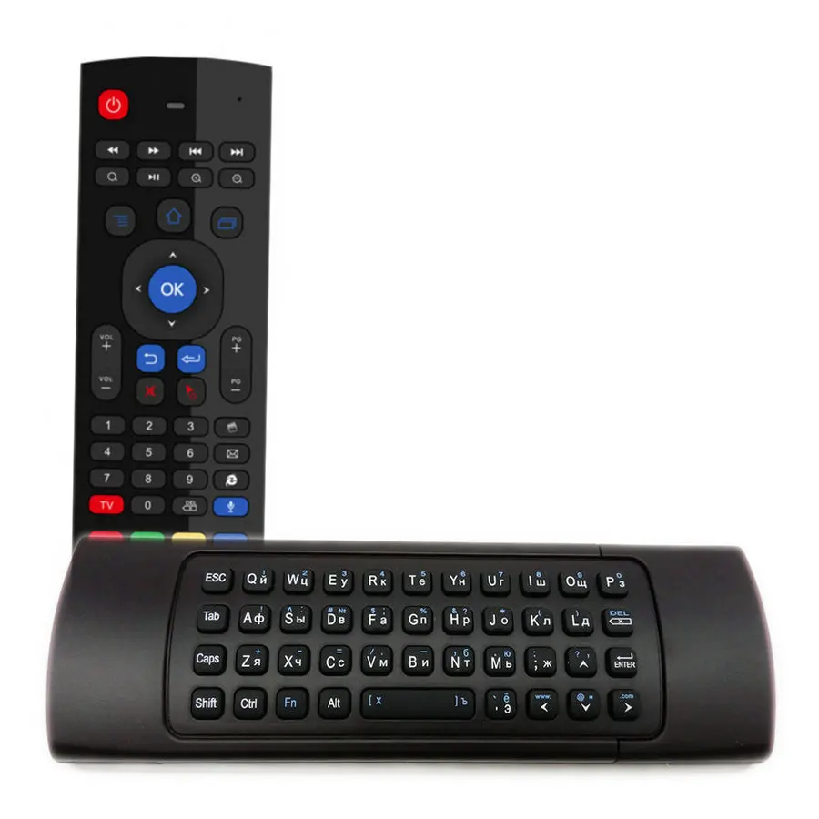 Tikigogo TK3 Fly Air мышь клавиатура Русский Микрофон Голос 44 ИК обучения для Android Smart tv Box PK MX3 T3 T6 пульт дистанционного управления