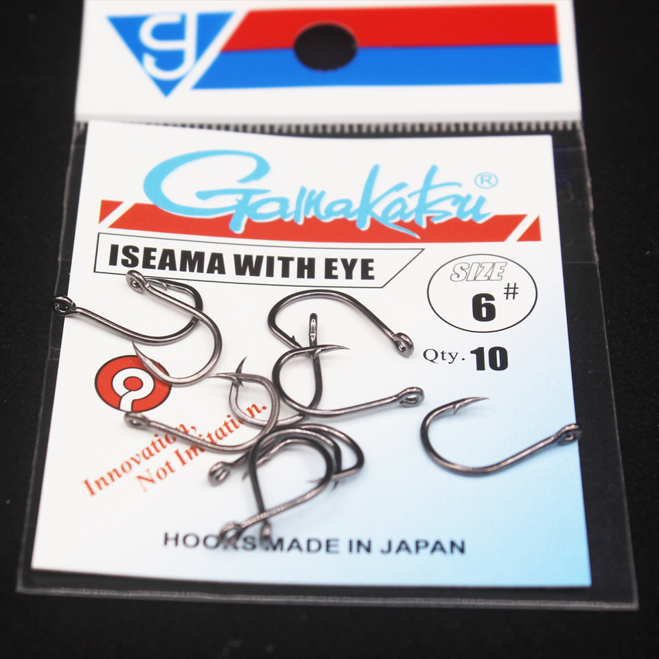 10pcs/lot  Iseama Circle Carp Eyed Fishing Hooks Size 1/0-14# Ring eye Japan Fishhooks Single Jig Hook Pech