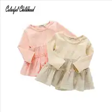 

Little Princess Girls Romper Pleated Dress Style Toddler Girls Jumpsuit Sweet Patchwork Long Sleeve Baby Girls Cotton Overalls