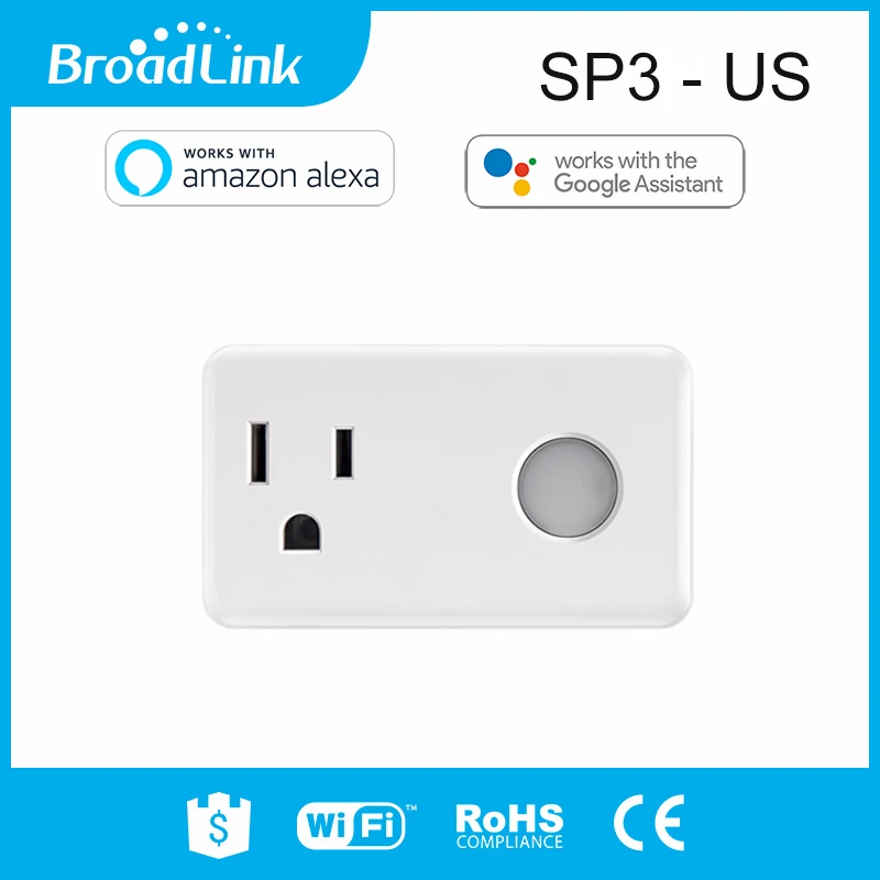 Broadlink SP3/контроллер Smart WiFi Пульт дистанционного управления розетка 16A 3500 Вт IOS Android работа с Amazon Alexa Echo - Цвет: US SP3 Echo