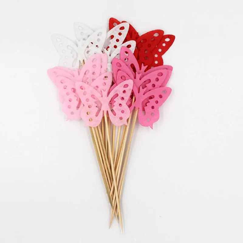 

5 Pcs Lovely Medium Non-woven Fabrics Monarch Butterfly Party Picks Cupcake Topper Toothpicks Food Picks Cutting Dies Punch