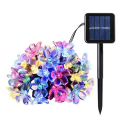 Гирлянды на солнечных батареях 50 светодиодный Сказочный цветок садовые огни для дома газон патио вечерние украшения JA55