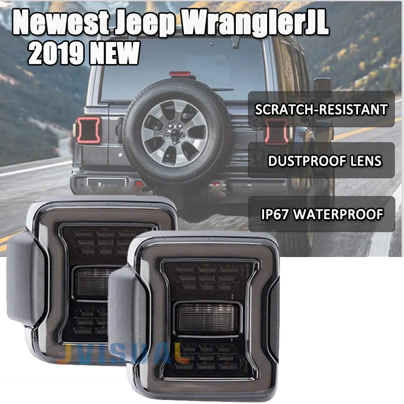 Новинка, США, евро версия, светодиодный задний фонарь для Jeep Wrangler JL, Автомобильный задний фонарь, Дымчатая серия, задний фонарь, стоп-сигнал заднего хода, 1 пара