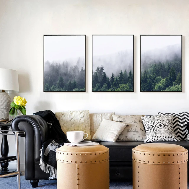 Misty Forest Mist Mountain Photography Fog Photo Landscape Poster Misty Forest Mist Mountain Photography Fog Photo Landscape Poster Nordic Prints Minimalist Wall Art Wilderness In Painting Calligraphy From