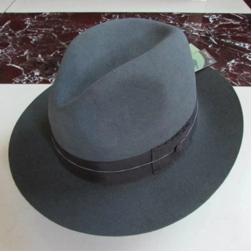 2016 Dark Gray Luxurious Rabbit Fedora Panama Hats for men Fashion