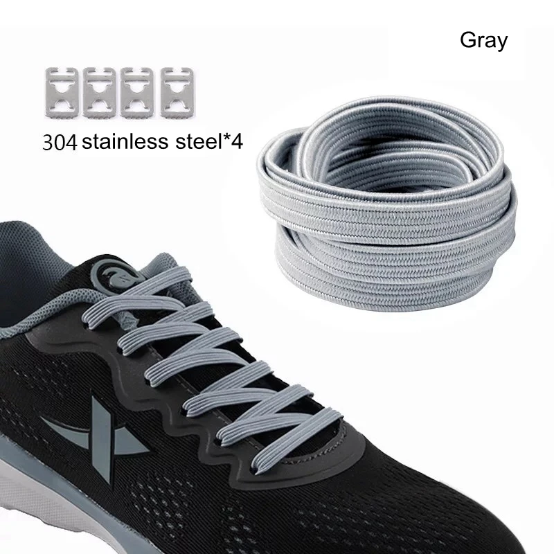 1Pair Elastic Rubber ShoeLaces No Tie ShoeLace Sneaker Shoes laces Shoe lacets Shoestrings Running/Jogging/Triathlone