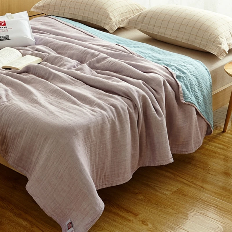 100 Cotton Blankets AB Version 4 Layers Gauze Towel Blanket Air