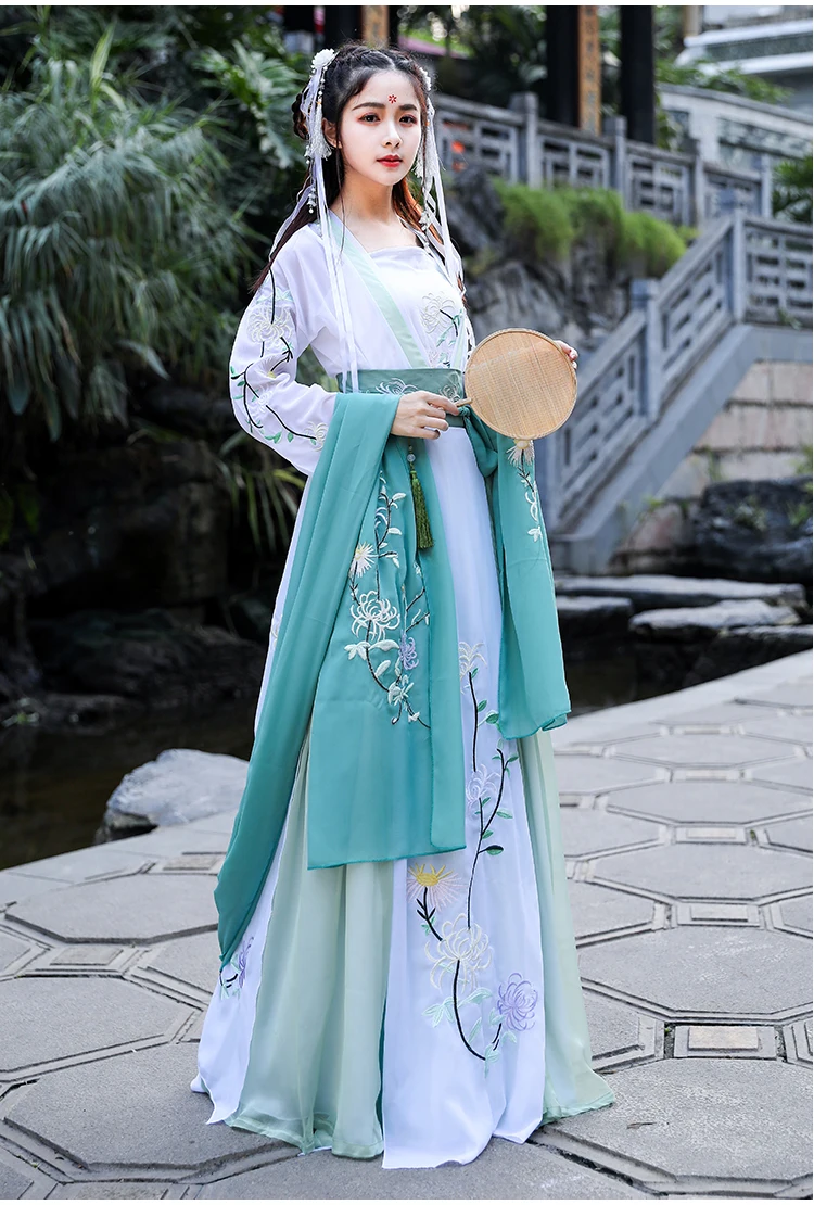 Hanfu платье древний традиционный танцевальный костюм женский династии Тан вышивка сказочные костюмы Классический фестиваль вечерние выступления