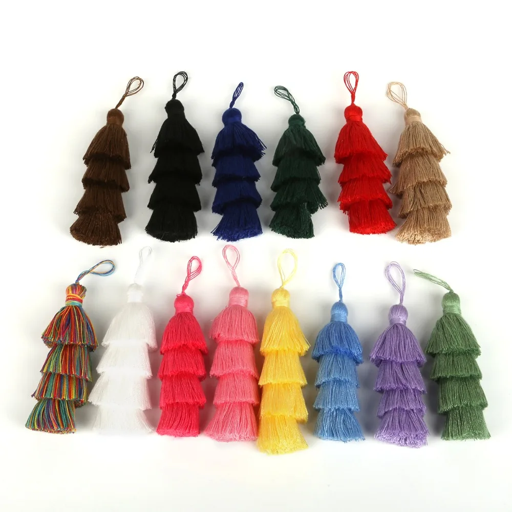 

1Pc Decorative Silk Tassel Lace Trim Cotton Fabric Ribbon Fringe Drop Honme Decoration DIY Sewing Curtains Accessories