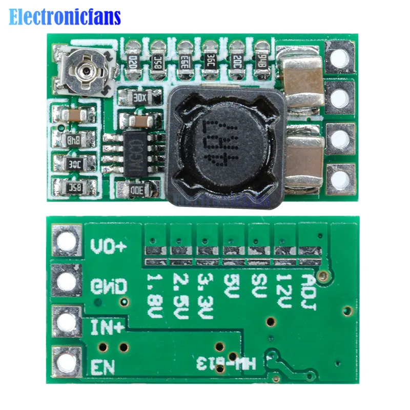 10 шт./лот ультра-маленький Размеры DC-DC Шаг вниз Питание модуль 3A понижающий преобразователь Регулируемый 1,8 V 2,5 V 3,3 V 5V 9V 12V понижающий