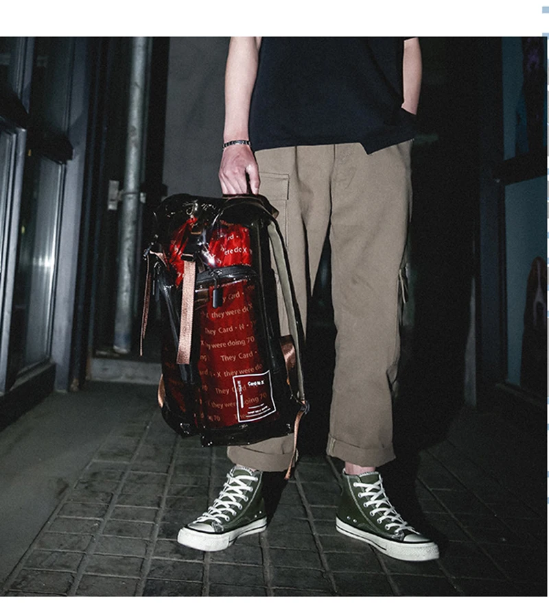 Harajuku прозрачные индивидуальные рюкзаки для мужчин и женщин из прозрачного ПВХ большой емкости дорожные сумки для подростков унисекс водонепроницаемая сумка