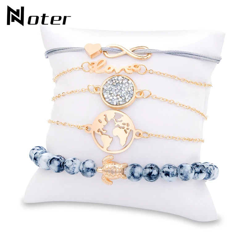 

Trendy 2 Styles Women Bracelet Set Charm Adjustable 5pcs/set Chain Braslet Luxury Crystal Braclet Friendship Bracelets Pulseras
