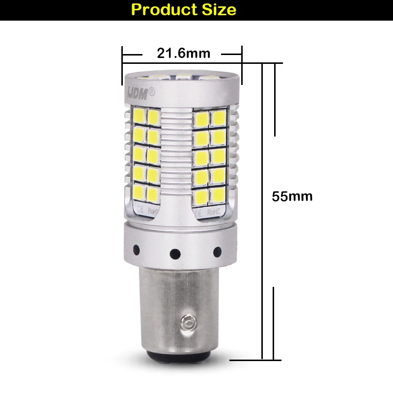 2 шт. Canbus 1157 светодиодный No Hyper Flash 21 Вт P21/5 Вт BAY15d светодиодный лампы для указателей поворота задние фонари заднего хода/задние фонари