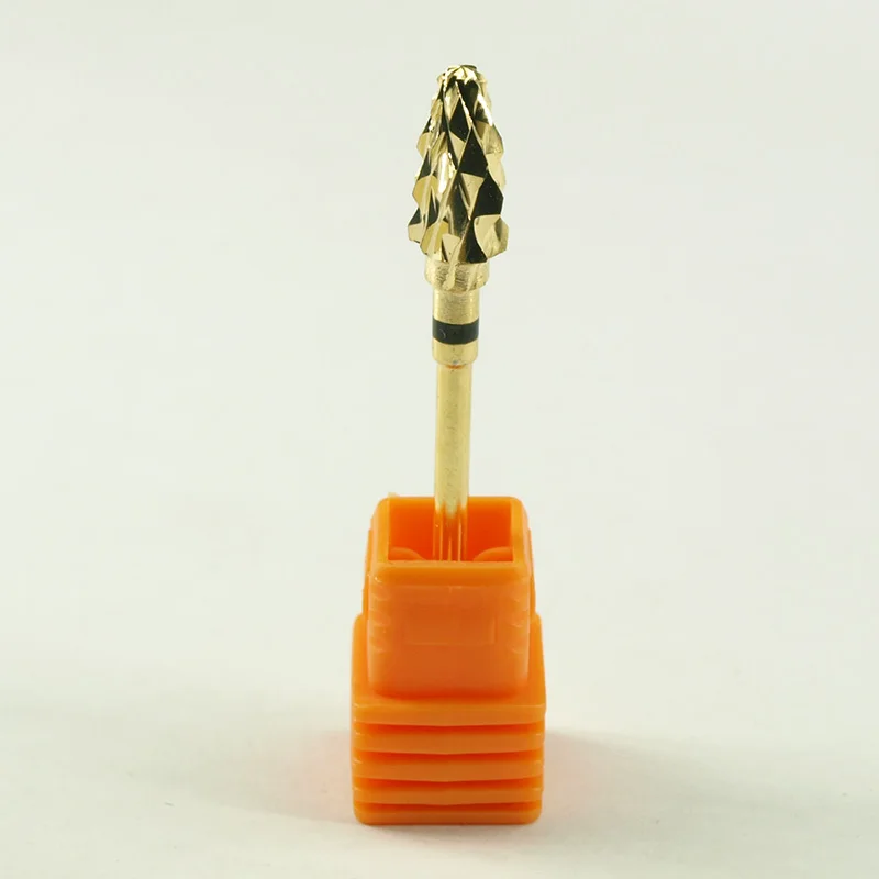 Новое поступление 1 шт золотистого твердосплавного сверла XC для ногтей, электрическая пилочка для ногтей, сверло, отличное твердосплавное сверло 3/32 '', заводская цена