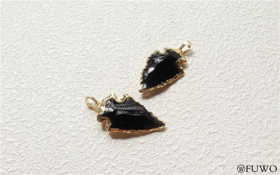 Natural Black Tourmaline Arrowhead Pendant 8