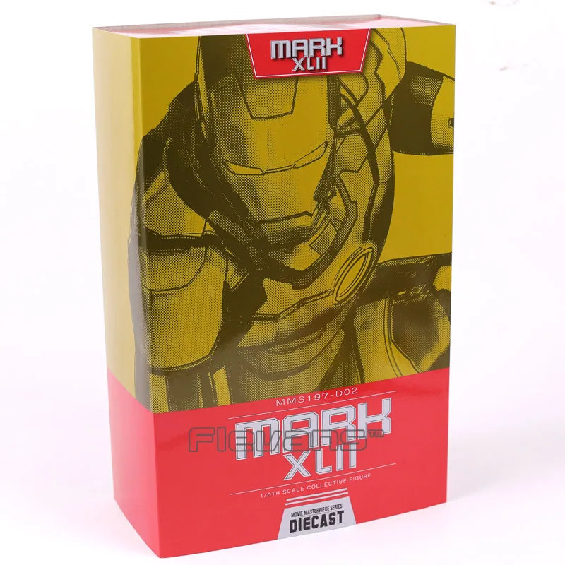 Горячие игрушки Marvel Железный человек Mark XLII MK 42 со светодиодный светильник 1/6 Масштаб ПВХ фигурка Коллекционная модель игрушки