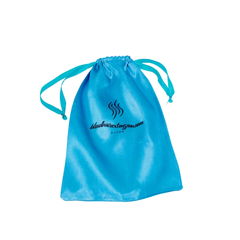 New Design Blue Drawstring Bags Hair Extension Packaging Bag Women Accessories Storage Pocket Custom Accept | Дом и сад