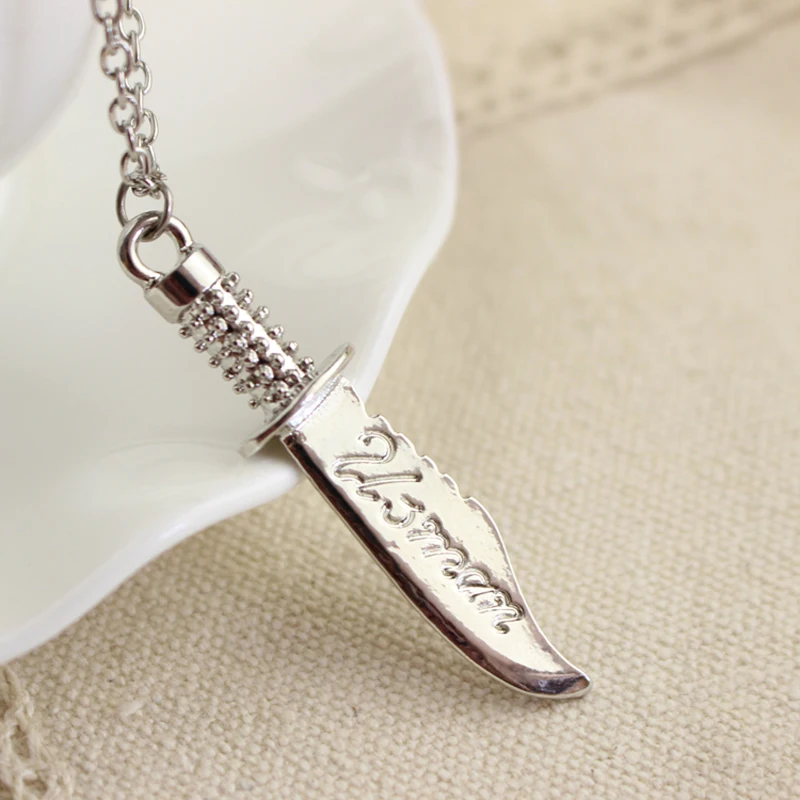 

Religion Style Mohammedanism Islam Mohammed Leader Dagger Chain Necklace Souvenir Silver Plated Women And Men Pendant Necklace