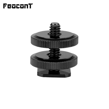 

Camera 1/4"-20 Flash Hot Shoe Mount Adapter w/ Double Nuts to Tripod Screw Converter for DSLR Camera Rig Monitor LED Video Light