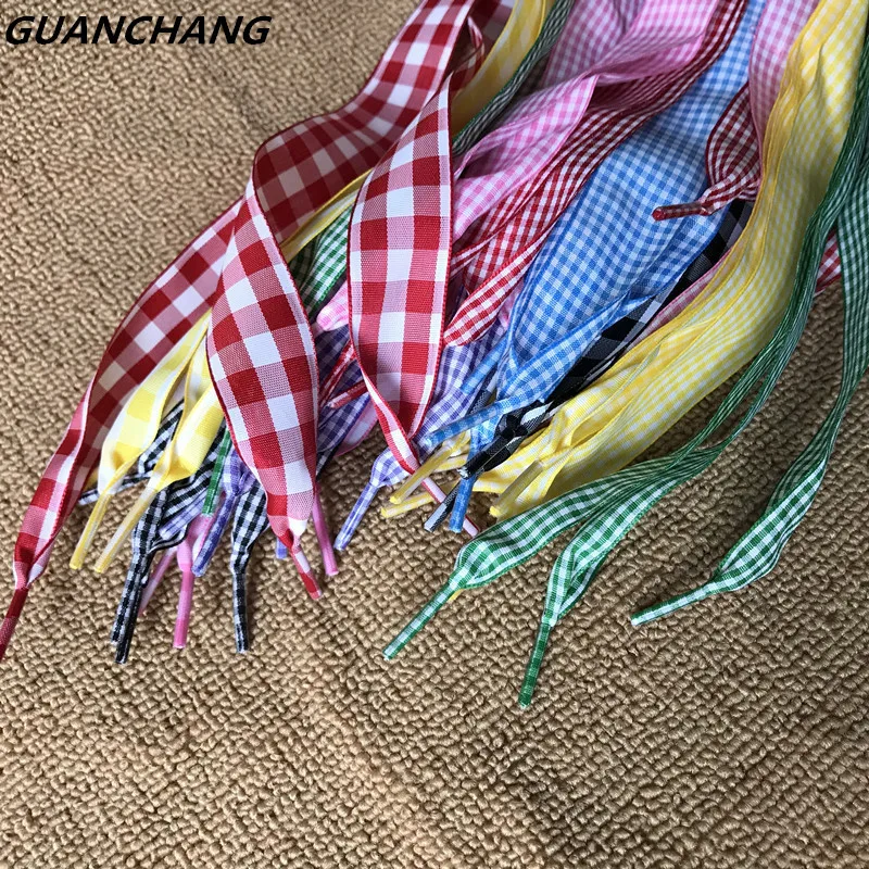 

High Quality Shoestrings Women Shoelaces Flat Silk Satin Ribbon Shoe Laces Charms Sneakers Sport Shoes Laces Candy Multi Colorl