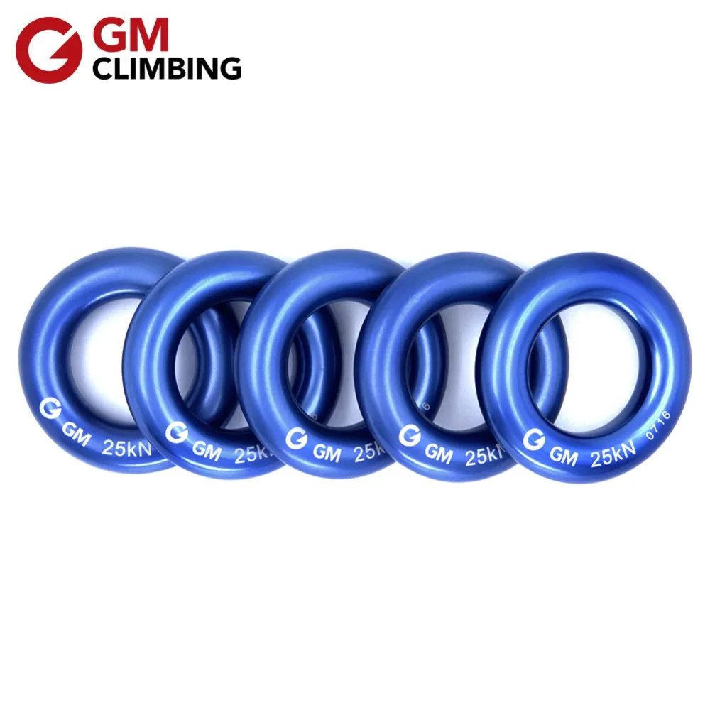 S.E.PEAK 25kN Aluminum Rappel Ring - Gold/Blue Climbing Connection Ring For Arborists & Climbers