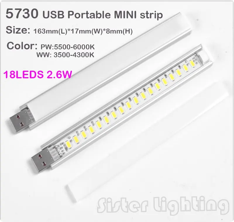 

1PC Portable USB MINI Touch LED Lamp Nightlight with 5730LED 18LEDs 16cm for PC Desktop Laptop Notebook Reading