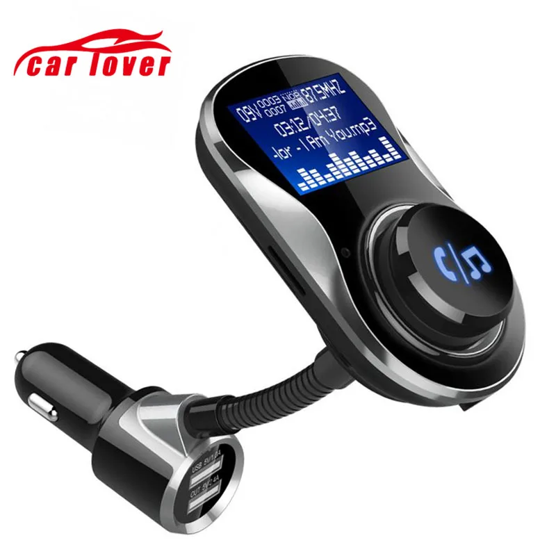 

BC26 Car Kit Modulator Bluetooth FM Transmitter Aux Out In Handsfree Screen MP3 Player 5V 3.4A Dual USB Charger with TF Card