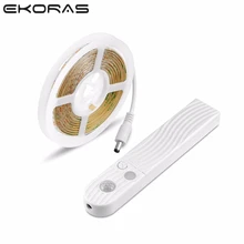 Светодиодный светильник для шкафа с датчиком движения, 1 м, 2 м, 3M, под кровать, для лестницы, для гардероба, лента, водонепроницаемая, 5 В, USB, Светодиодная лента, для шкафа, для кухни, ночная лампа